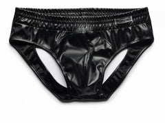 Men's Low Waist Sexy PU Leather Thong Underwear