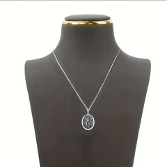 Men's Oval Angel Wings Necklace - Trendy Religious Pendant