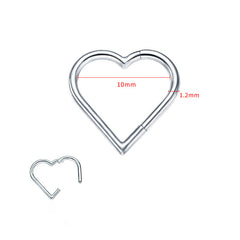 G23 Titanium Heart Nose Ring - Seamless Body Jewelry