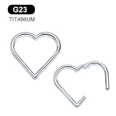 G23 Titanium Heart Nose Ring - Seamless Body Jewelry