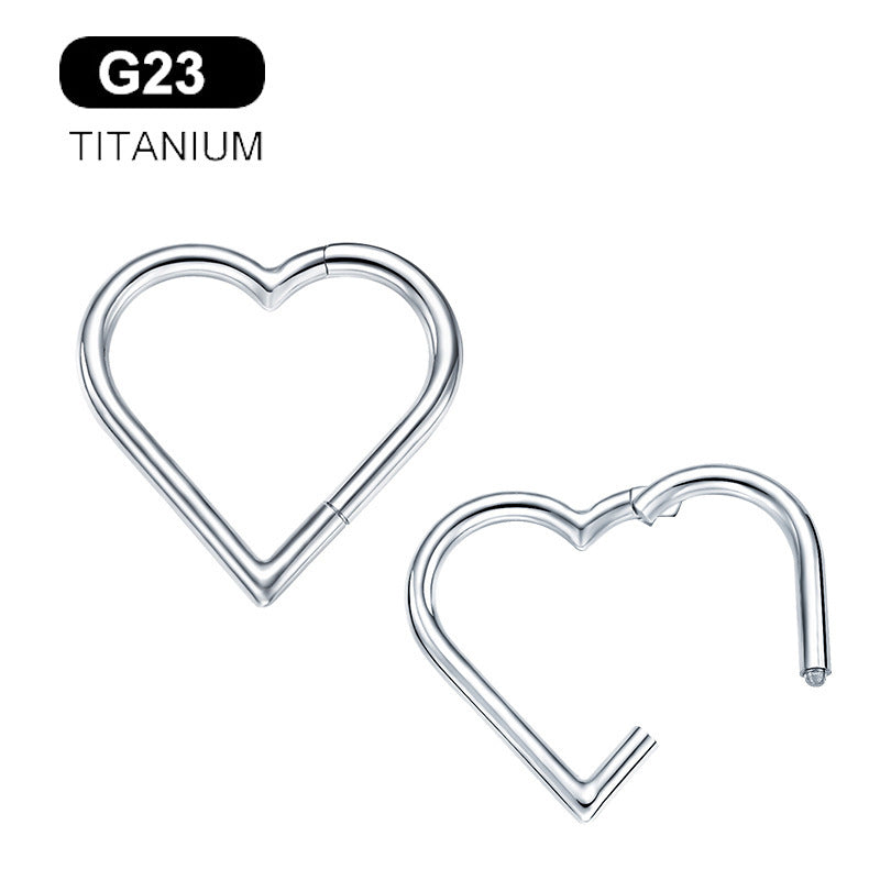 G23 Titanium Heart Nose Ring - Seamless Body Jewelry