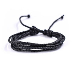 Men's Religious Leather Braided Bracelet Set