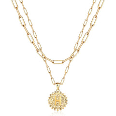 Weiyanfnr Gold Initial Necklaces for Women Gold Chain Necklace Layered Paperclip Chain Necklaces for Women Jewelry Gifts (T)