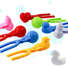 FENYAN Snowball Maker Tools 8PCS Winter Snow Toys for Kids Outdoor Snowman Love Heart Football Duck Shape Snow Ball Clips for Toddler Snowball Fight