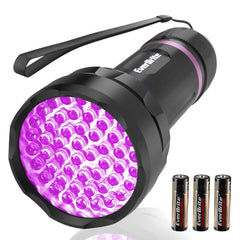 EverBrite UV Flashlight 51 LED Blacklight Flashlights 395nm Black Light Flashlight for Pet Urine Detection Scorpions Dry Stains Bed Bug (Batteries Included)