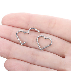 G23 Titanium Heart Nose Ring - Seamless Body Jewelry