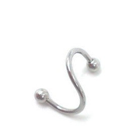 S-Shaped Stainless Steel Nose Studs and Body Jewelry