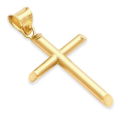 14k REAL Yellow Gold Religious Classic Cross Charm Pendant (35 x 15 mm)