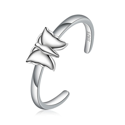 CHIC & ARTSY Toe Rings 925 Sterling Silver Butterfly Toe Rings for Women Adjustable Cuff Toe Finger Rings Butterfly Second Toe Rings
