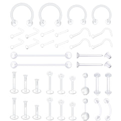 38-Piece Acrylic Hypoallergenic Body Jewelry Set