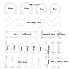 38-Piece Acrylic Hypoallergenic Body Jewelry Set