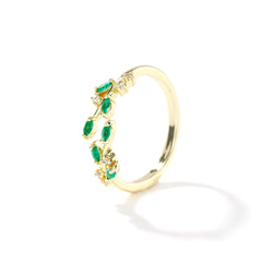 VOPIPO Gold Rings for Women Dainty Gold Rings that don’t Tarnish 14K Gold Ring Tiny Green Cubic Zirconia Ring Non Tarnish Gold Rings Stackable Stacking Rings Adjustable Rings for Women