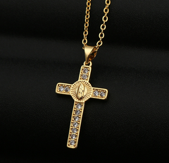 Cross Religious Accessories with Virgin Mary Pendant Necklace