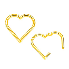 G23 Titanium Heart Nose Ring - Seamless Body Jewelry